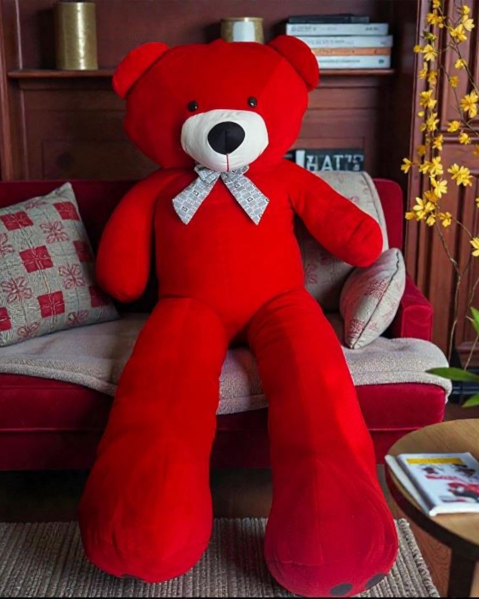 Crimson Buddy – Fluffsy.PK Signature Teddy (5.6 ft) ❤️