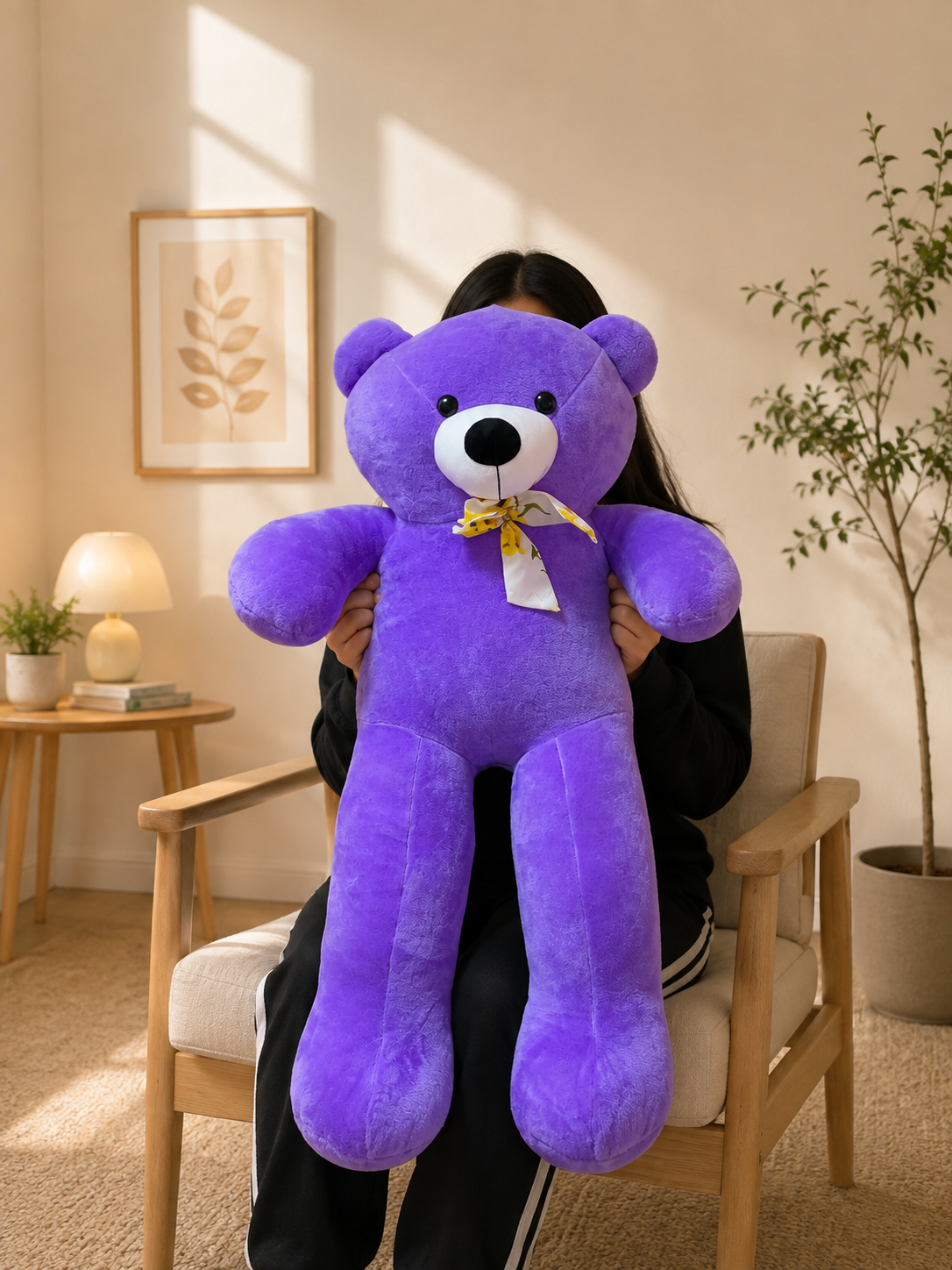 Giant Purple Teddy Bear Plush